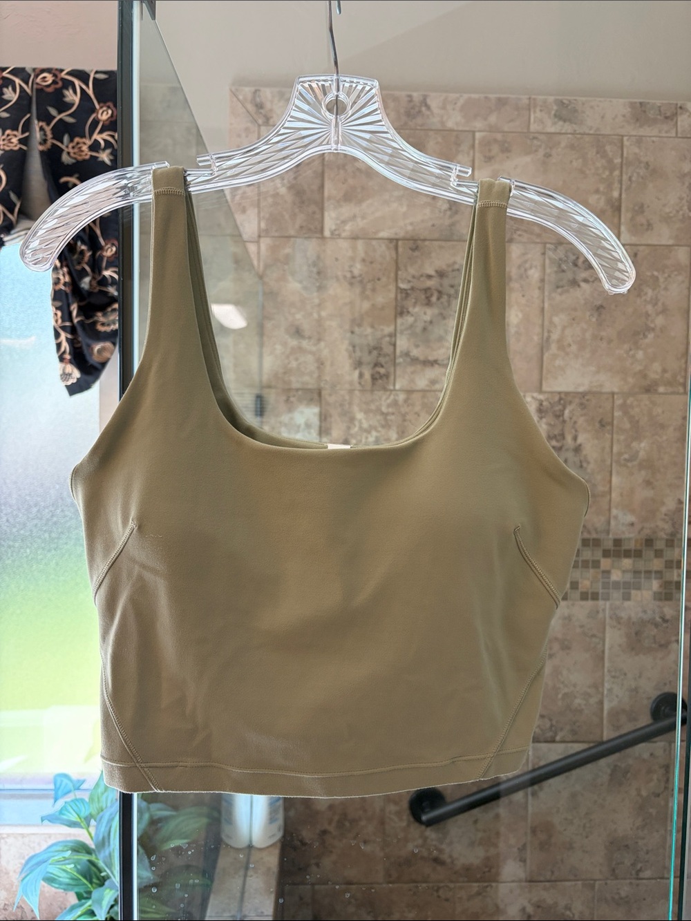 lululemon athletica Olive Green Scoop Crop Tank